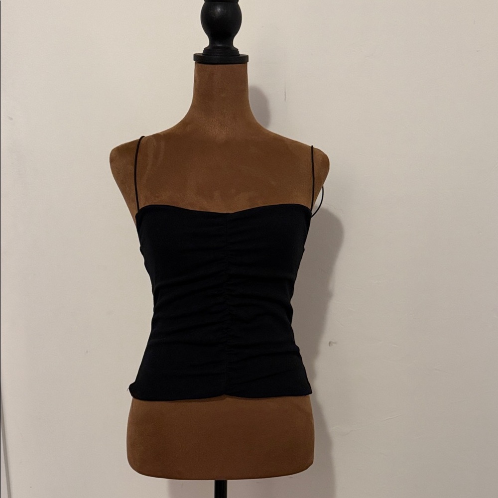Zara Elegant Black Ruched Women's Top